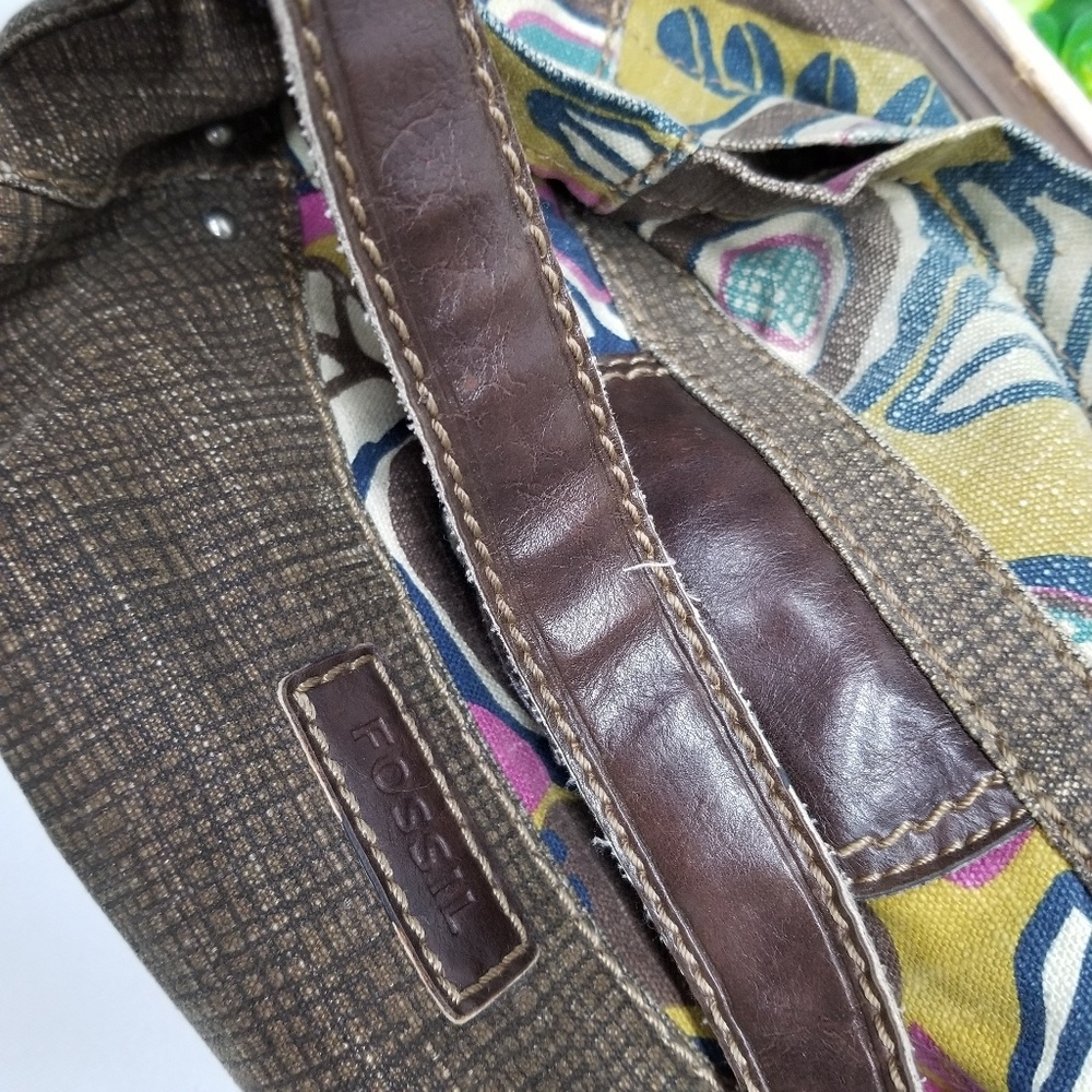 ✅ Fossil Canvas Hobo Shoulder Bag - Picture 4 of 8